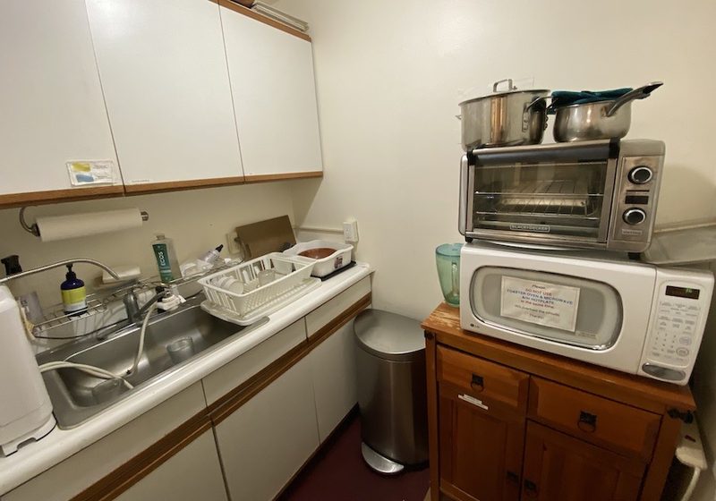 The in-house kitchenette